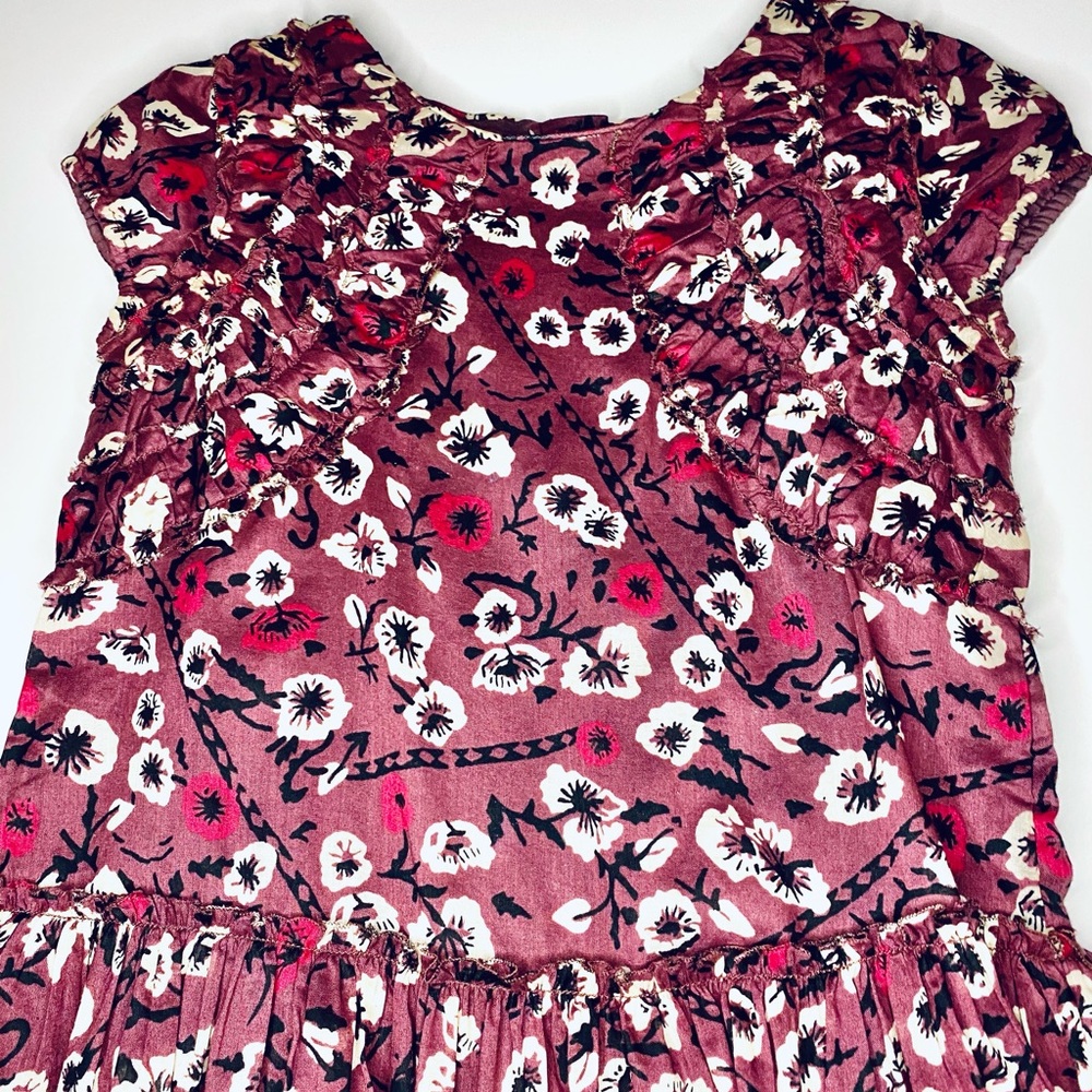 NWT Sz 6 BURBERRY Cotton Dress. Lined. Flowers. - Picture 5 of 8